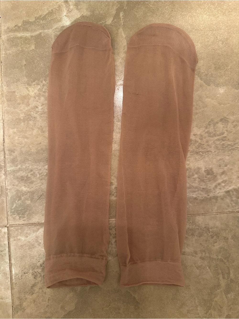 Women’s Sheer Nylon No-Show Socks - Brown Nude